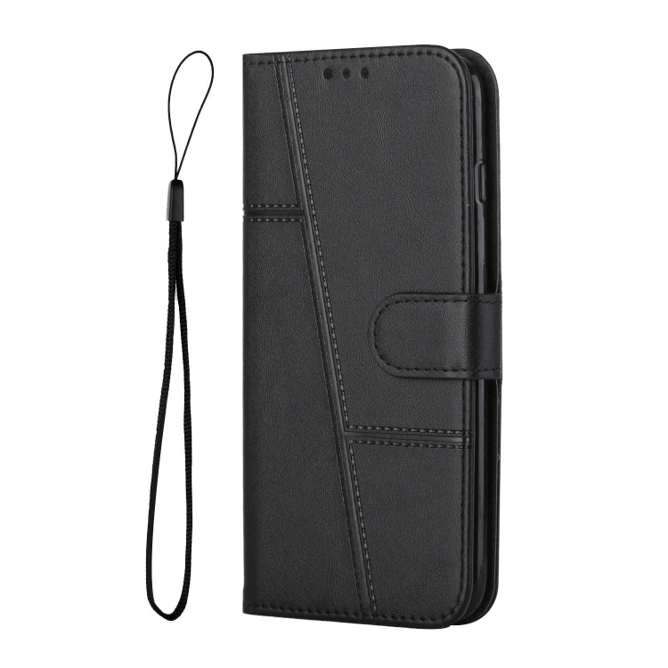 For Xiaomi Redmi K70 / K70 Pro Stitching Calf Texture Buckle Leather Phone Case(Black) - K70 Pro Cases by buy2fix | Online Shopping UK | buy2fix