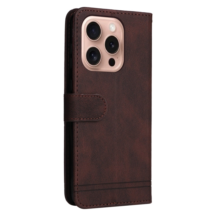 For iPhone 16 Pro Skin Feel Life Tree Leather Phone Case(Brown) - iPhone 16 Pro Cases by buy2fix | Online Shopping UK | buy2fix