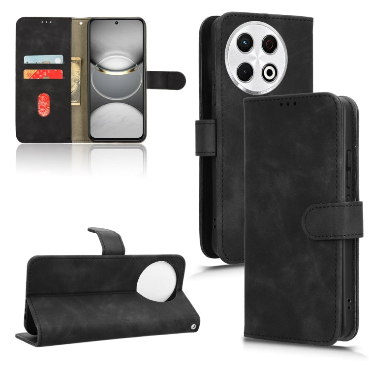 For Tecno Spark 30 Pro 4G Skin Feel Magnetic Flip Leather Phone Case(Black) - Tecno Cases by buy2fix | Online Shopping UK | buy2fix