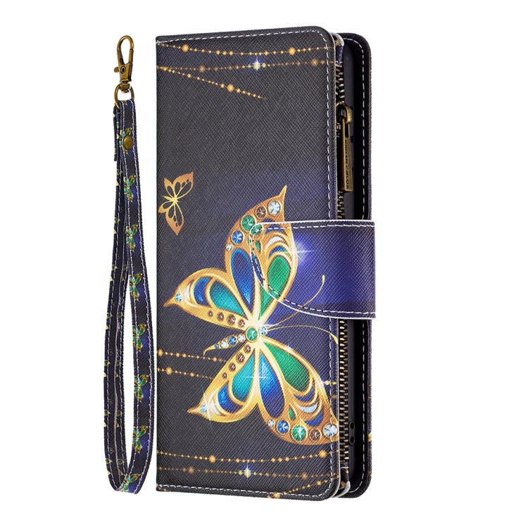 For iPhone 16 Colored Drawing Pattern Zipper Phone Leather Case(Big Butterfly) - iPhone 16 Cases by buy2fix | Online Shopping UK | buy2fix