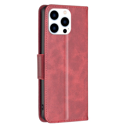 For iPhone 16 Pro Lambskin Texture Pure Color Flip Leather Phone Case(Red) - iPhone 16 Pro Cases by buy2fix | Online Shopping UK | buy2fix