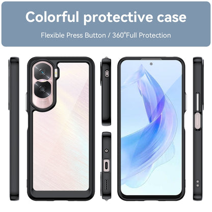 For Honor X50i Colorful Series Acrylic Hybrid TPU Phone Case(Black) - Honor Cases by buy2fix | Online Shopping UK | buy2fix