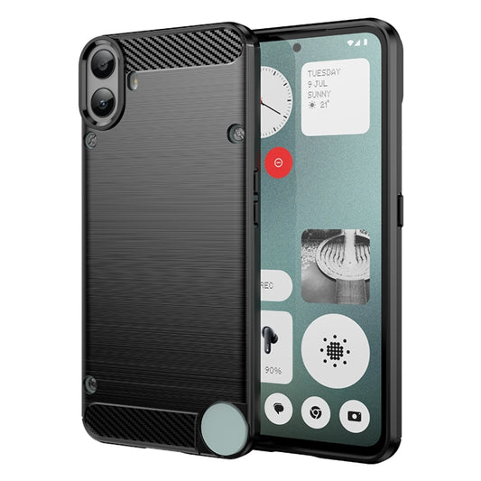 For Nothing CMF Phone 1 Brushed Texture Carbon Fiber TPU Phone Case(Black) - More Brand by buy2fix | Online Shopping UK | buy2fix