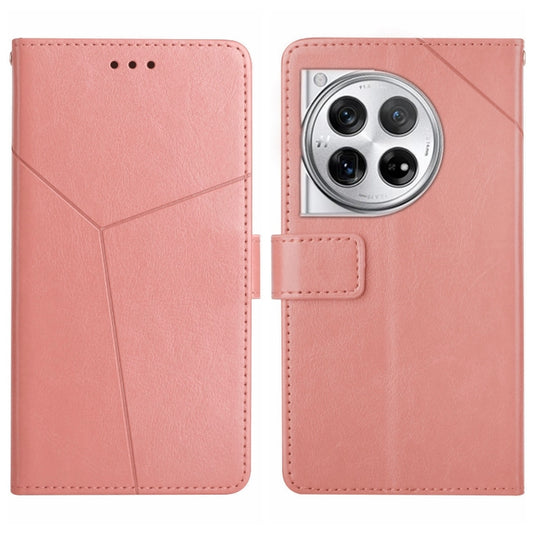 For OnePlus 12 5G Global Y-shaped Pattern Flip Leather Phone Case(Pink) - OnePlus Cases by buy2fix | Online Shopping UK | buy2fix