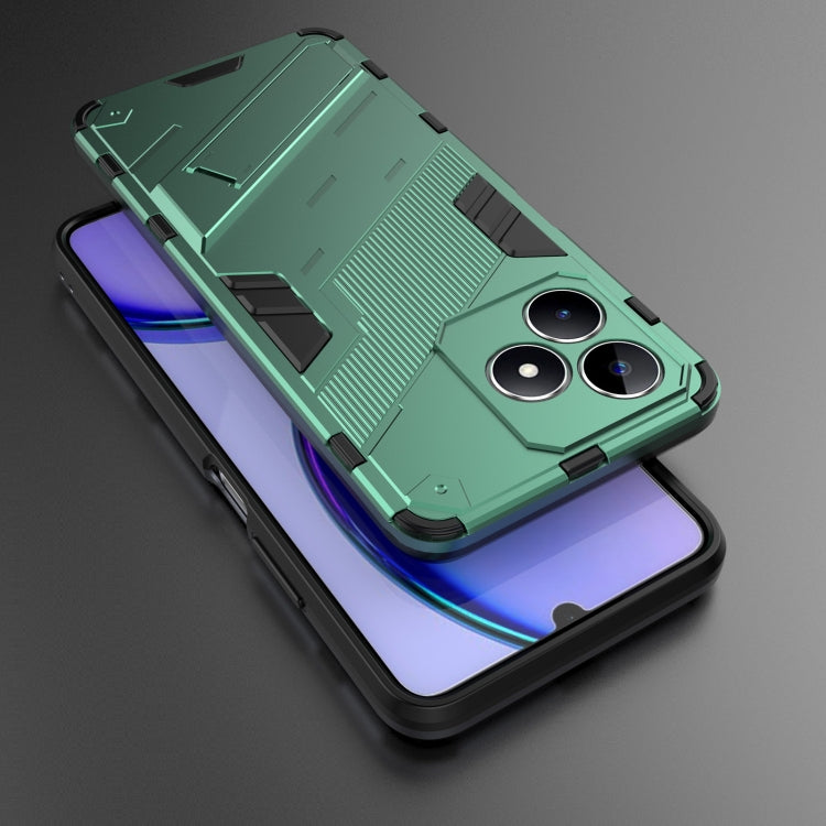 For Realme C53 4G Punk Armor 2 in 1 PC + TPU Phone Case with Holder(Green) - Realme Cases by buy2fix | Online Shopping UK | buy2fix