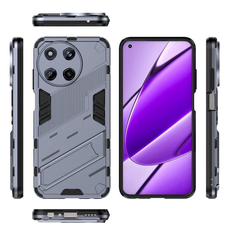 For Realme 11 4G Global Punk Armor 2 in 1 PC + TPU Phone Case with Holder(Grey) - Realme Cases by buy2fix | Online Shopping UK | buy2fix
