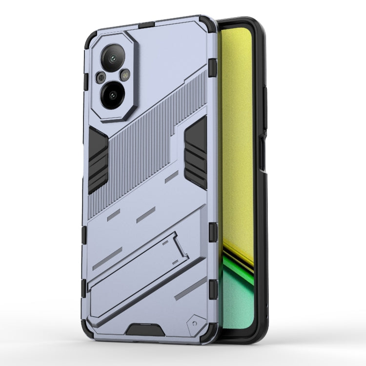 For Realme C67 4G Global Punk Armor 2 in 1 PC + TPU Phone Case with Holder(Grey) - Realme Cases by buy2fix | Online Shopping UK | buy2fix