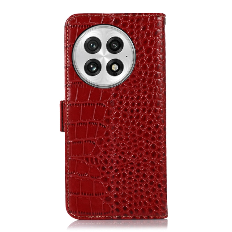 For OnePlus Nord 13 Crocodile Top Layer Cowhide Leather Phone Case(Red) - OnePlus Cases by buy2fix | Online Shopping UK | buy2fix