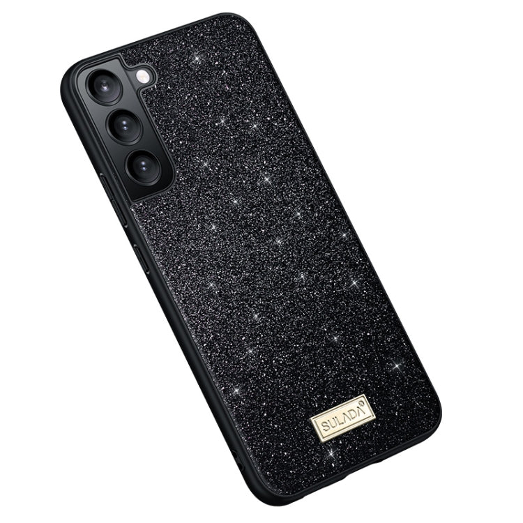 For Samsung Galaxy S24 5G SULADA Glittery TPU + Handmade Leather Phone Case(Black) - Galaxy S24 5G Cases by SULADA | Online Shopping UK | buy2fix