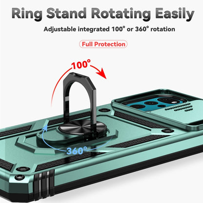 For Motorola Moto G22 5G / Moto G Play 2024 Sliding Camshield Holder Phone Case(Dark Green) - Motorola Cases by buy2fix | Online Shopping UK | buy2fix