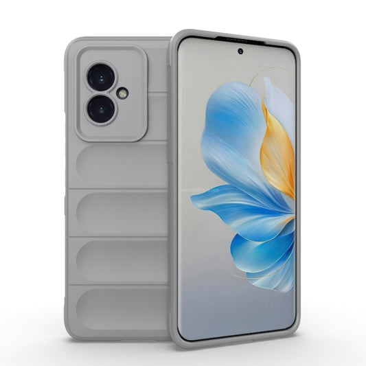 For Honor 100 5G Magic Shield TPU + Flannel Phone Case(Grey) - Honor Cases by buy2fix | Online Shopping UK | buy2fix