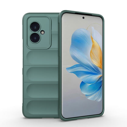 For Honor 100 5G Magic Shield TPU + Flannel Phone Case(Dark Green) - Honor Cases by buy2fix | Online Shopping UK | buy2fix