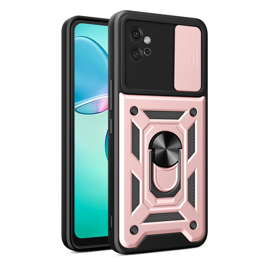 For Motorola Moto G32 Sliding Camera Cover Design TPU Hybrid PC Phone Case(Rose Gold) - Motorola Cases by buy2fix | Online Shopping UK | buy2fix