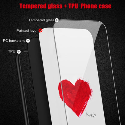 For iPhone 16 Pro Colorful Painted Glass Phone Case(Love) - iPhone 16 Pro Cases by buy2fix | Online Shopping UK | buy2fix