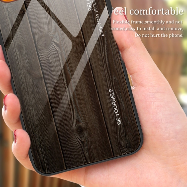 For iPhone 16 Pro Wood Grain Glass Phone Case(Black) - iPhone 16 Pro Cases by buy2fix | Online Shopping UK | buy2fix