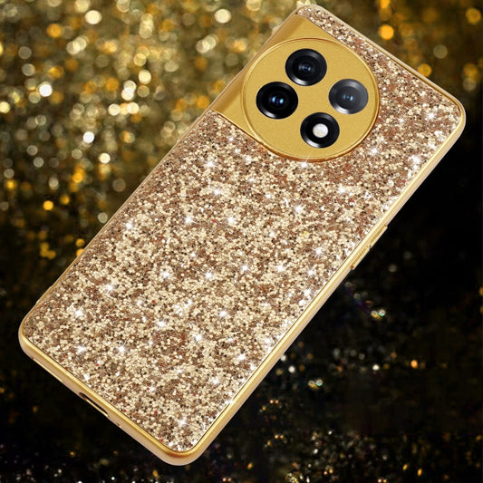 For OnePlus 11 Glitter Powder Shockproof TPU Phone Case(Gold) - OnePlus Cases by buy2fix | Online Shopping UK | buy2fix