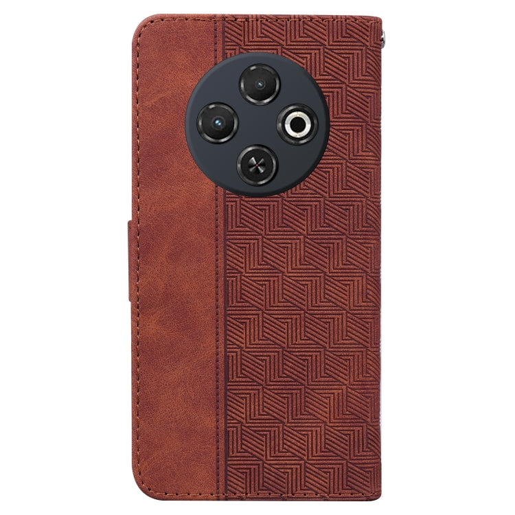 For Tecno Spark 30C Geometric Embossed Leather Phone Case(Brown) - Tecno Cases by buy2fix | Online Shopping UK | buy2fix