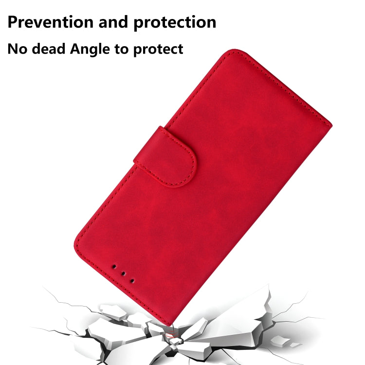 For iPhone 16 Pro Max Skin Feel Pure Color Flip Leather Phone Case(Red) - iPhone 16 Pro Max Cases by buy2fix | Online Shopping UK | buy2fix