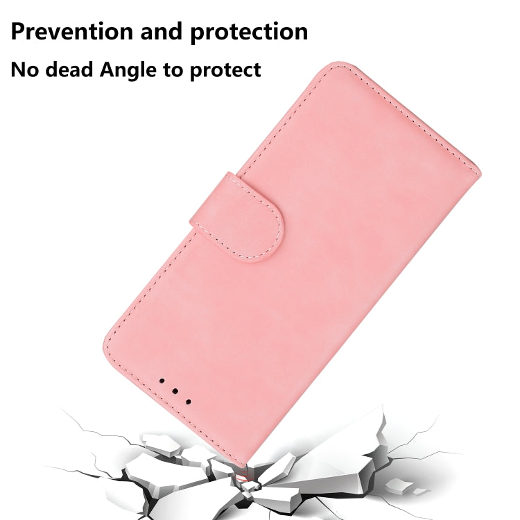 For iPhone 16 Skin Feel Pure Color Flip Leather Phone Case(Pink) - iPhone 16 Cases by buy2fix | Online Shopping UK | buy2fix