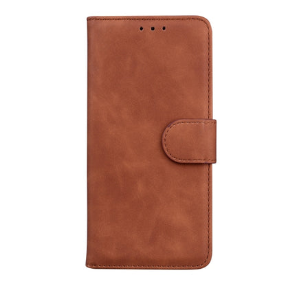 For Motorola Edge 2024 Skin Feel Pure Color Flip Leather Phone Case(Brown) - Motorola Cases by buy2fix | Online Shopping UK | buy2fix