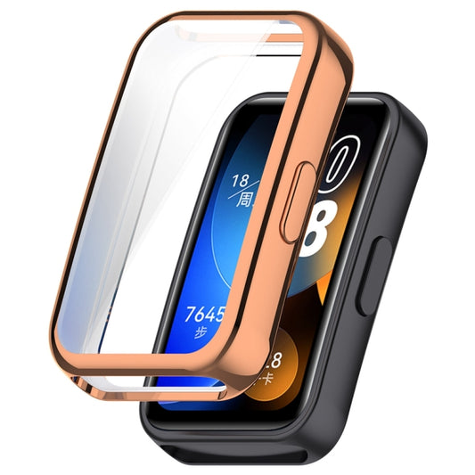 For Huawei Band 8 Full Coverage TPU Electroplating Watch Protective Case(Rose Gold) - Watch Cases by buy2fix | Online Shopping UK | buy2fix