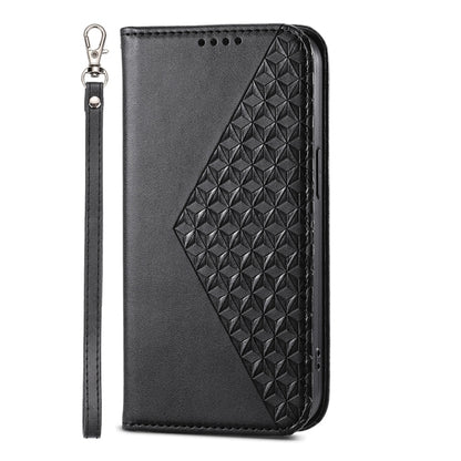 For Xiaomi Redmi Note 13 Pro 5G Cubic Grid Calf Texture Magnetic Leather Phone Case(Black) - Note 13 Pro Cases by buy2fix | Online Shopping UK | buy2fix