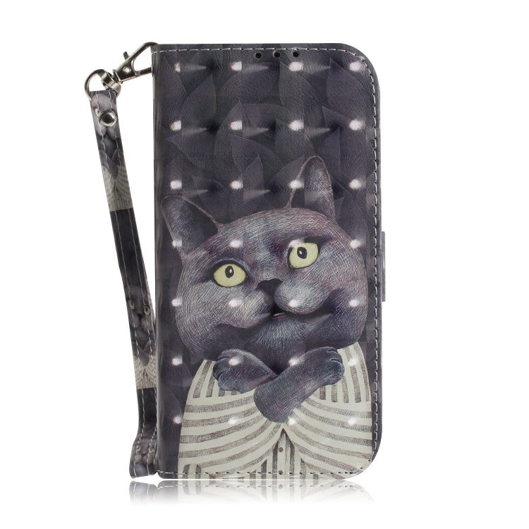 For iPhone 16 Pro Max 3D Colored Horizontal Flip Leather Phone Case(Hug Cat) - iPhone 16 Pro Max Cases by buy2fix | Online Shopping UK | buy2fix