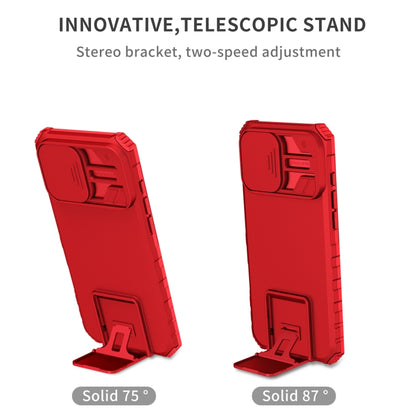 For iPhone 16 Pro Max Stereoscopic Holder Sliding Camshield Phone Case(Red) - iPhone 16 Pro Max Cases by buy2fix | Online Shopping UK | buy2fix