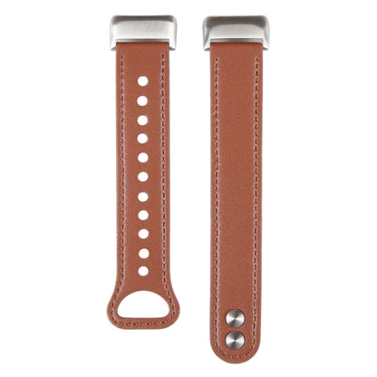 For Fitbit Charge 5 PU Leather Replacement Watch Band(Brown) - Watch Bands by buy2fix | Online Shopping UK | buy2fix