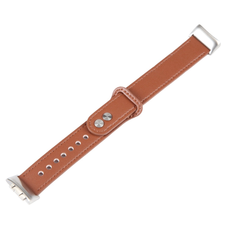 For Fitbit Charge 5 PU Leather Replacement Watch Band(Brown) - Watch Bands by buy2fix | Online Shopping UK | buy2fix