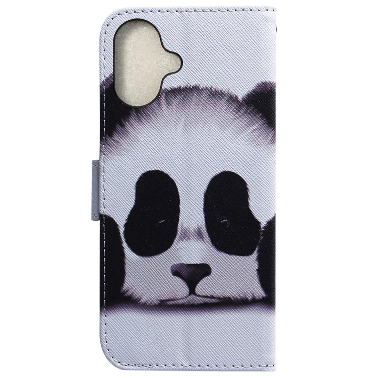 For iPhone 16 Coloured Drawing Flip Leather Phone Case(Panda) - iPhone 16 Cases by buy2fix | Online Shopping UK | buy2fix