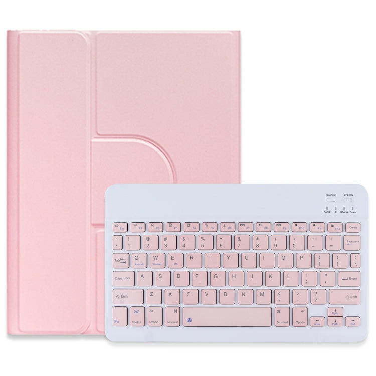 For iPad 10.2 2021 / Air 2019 Square Button 360 Degree Rotatable Bluetooth Keyboard Leather Case(Pink) - Universal by buy2fix | Online Shopping UK | buy2fix