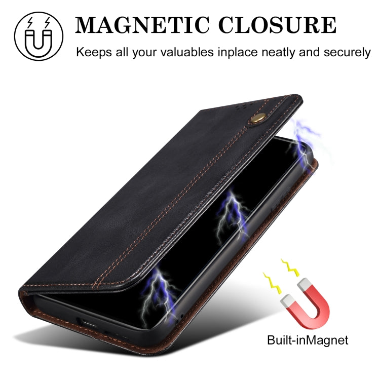 For iPhone 16 Pro Oil Wax Crazy Horse Texture Leather Phone Case(Black) - iPhone 16 Pro Cases by buy2fix | Online Shopping UK | buy2fix