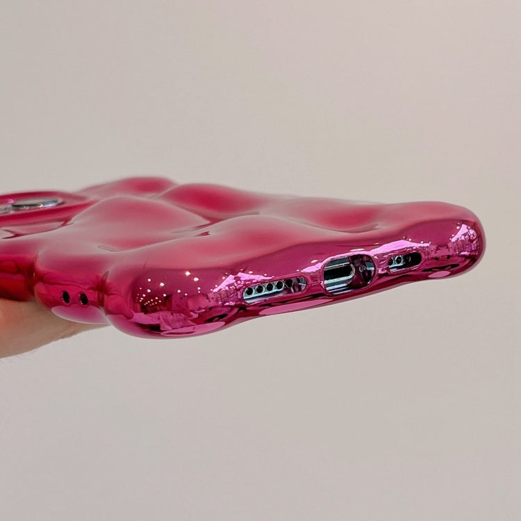 For iPhone 16 Pro Wave Bubbles TPU Phone Case(Painted Rose Red) - iPhone 16 Pro Cases by buy2fix | Online Shopping UK | buy2fix