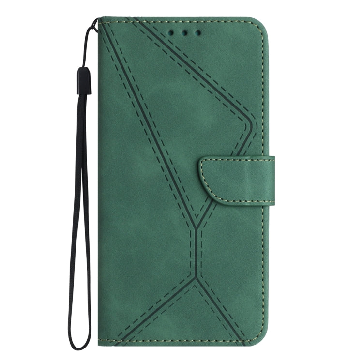 For Samsung Galaxy A25 5G Stitching Embossed Leather Phone Case(Green) - Galaxy Phone Cases by buy2fix | Online Shopping UK | buy2fix