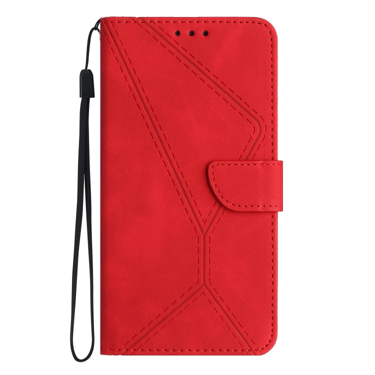 For Samsung Galaxy A05s Stitching Embossed Leather Phone Case(Red) - Galaxy Phone Cases by buy2fix | Online Shopping UK | buy2fix