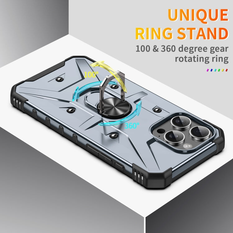 For iPhone 16 Pro Max Ring Holder Phone Case(Grey) - iPhone 16 Pro Max Cases by buy2fix | Online Shopping UK | buy2fix