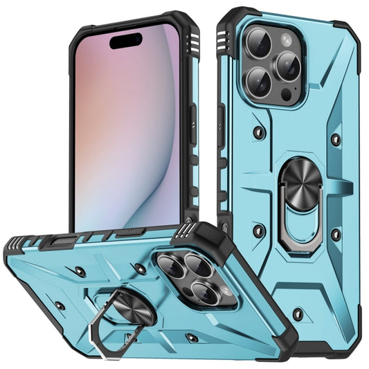 For iPhone 16 Pro Max Ring Holder Phone Case(Light Blue) - iPhone 16 Pro Max Cases by buy2fix | Online Shopping UK | buy2fix