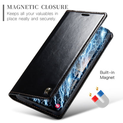 For Samsung Galaxy S23 FE CaseMe-003 PU + PC Business Style Crazy Horse Texture Leather Phone Case(Black) - Galaxy S23 FE 5G Cases by CaseMe | Online Shopping UK | buy2fix