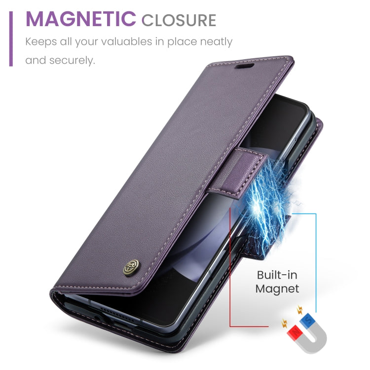 For Samsung Galaxy Z Fold5 CaseMe 023 Butterfly Buckle Litchi Texture RFID Anti-theft Leather Phone Case(Pearly Purple) - Galaxy Z Fold5 Cases by CaseMe | Online Shopping UK | buy2fix