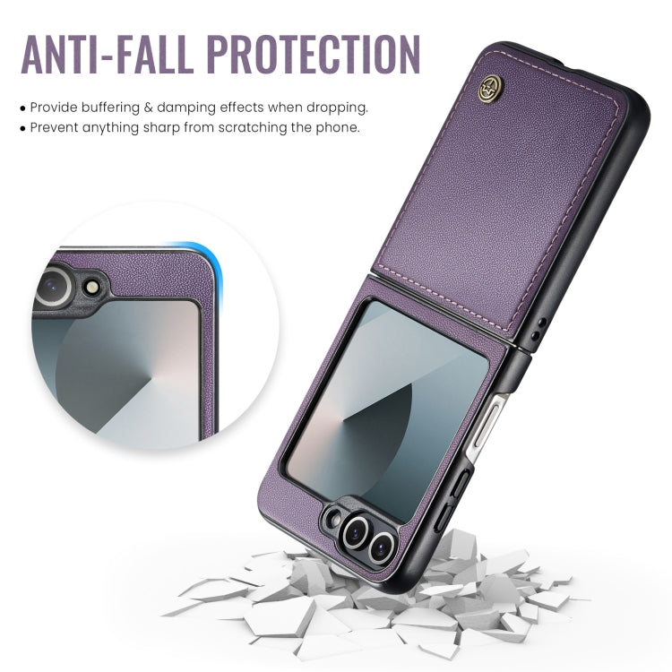 For Samsung Galaxy Z Flip6 5G CaseMe 023 Butterfly Buckle Litchi Texture RFID Anti-theft Leather Phone Case(Pearly Purple) - Galaxy Z Flip6 5G Cases by CaseMe | Online Shopping UK | buy2fix