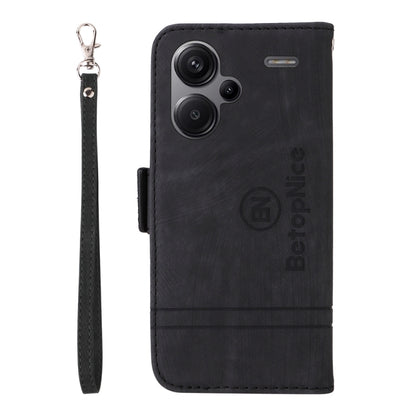 For Xiaomi Redmi Note 13 Pro+ 5G Global BETOPNICE Dual-side Buckle Leather Phone Case(Black) - Note 13 Pro+ Cases by BETOPNICE | Online Shopping UK | buy2fix