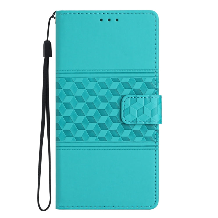 For iPhone 16 Pro Max Diamond Embossed Skin Feel Leather Phone Case(Blue) - iPhone 16 Pro Max Cases by buy2fix | Online Shopping UK | buy2fix