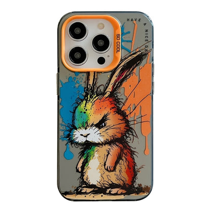 For iPhone 16 Pro Max Animal Pattern Oil Painting Series PC + TPU Phone Case(Fat Rabbit) - iPhone 16 Pro Max Cases by buy2fix | Online Shopping UK | buy2fix