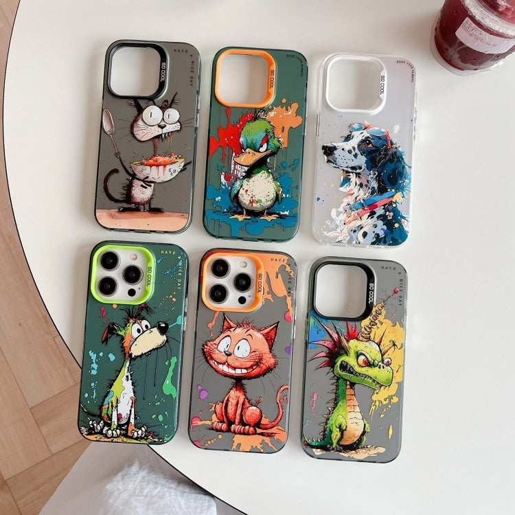 For iPhone 16 Plus Animal Pattern Oil Painting Series PC + TPU Phone Case(Dragon) - iPhone 16 Plus Cases by buy2fix | Online Shopping UK | buy2fix