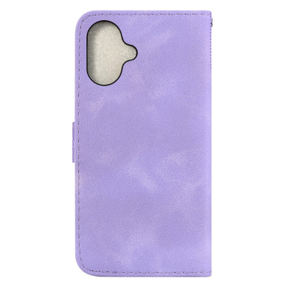 For iPhone 16 Plus Seven-shaped Embossed Leather Phone Case(Purple) - iPhone 16 Plus Cases by buy2fix | Online Shopping UK | buy2fix