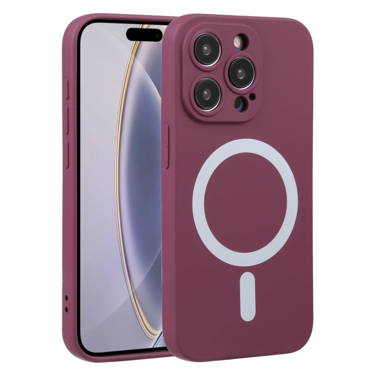 For iPhone 16 Pro Max Liquid Silicone Magsafe Phone Case(Wine Red) - iPhone 16 Pro Max Cases by buy2fix | Online Shopping UK | buy2fix