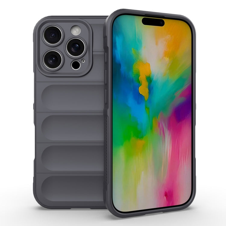 For iPhone 16 Pro Magic Shield TPU + Flannel Phone Case(Dark Grey) - iPhone 16 Pro Cases by buy2fix | Online Shopping UK | buy2fix