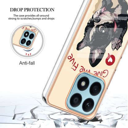 For Honor X8a Electroplating Marble Dual-side IMD Phone Case(Lucky Dog) - Honor Cases by buy2fix | Online Shopping UK | buy2fix