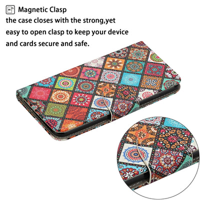 For iPhone 16 3D Colored Drawing Flip Leather Phone Case(Ethnic Totem) - iPhone 16 Cases by buy2fix | Online Shopping UK | buy2fix